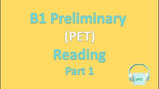 B1 Preliminary (PET) Reading Part 1 - Multiple Choice (with answers)
