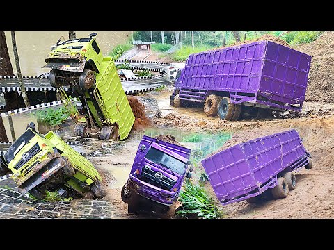 TRUK JOGET Hino 500 Tronton Truk Hino ENGKEL Lewati Tanjakan Licin Truk oleng Terguling Rc Handmade