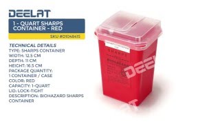 1 - Quart Sharps Container - Red