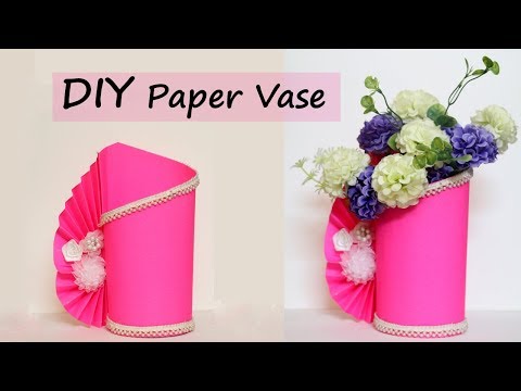 Paper Flower Vase Making | Easy Paper Craft | DIY Home Decor Ideas Video