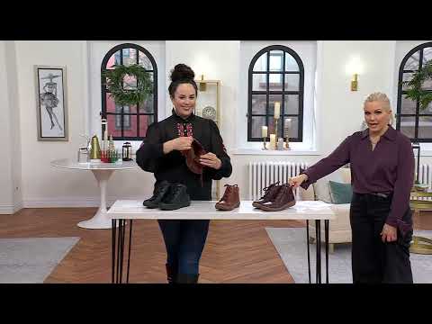 Clarks Collection Leather Lace-Up Boots Caroline Park on QVC