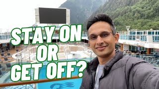 Did I stay onboard the Royal Princess during our first port visit?