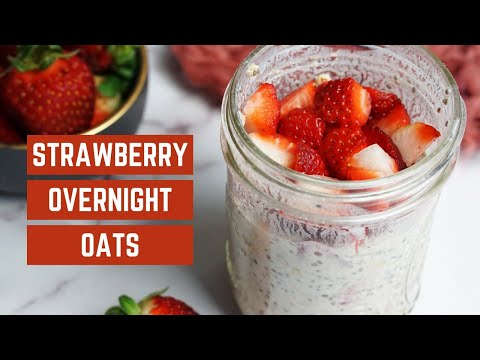 Strawberry overnight oats recipe | Overnight Oats with milk and yogurt | Healthy meal prep breakfast