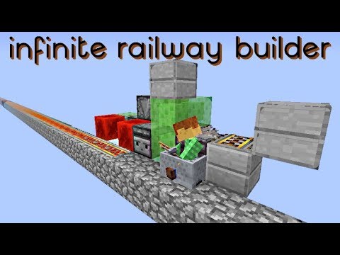 Rays Works - Infinite Railway Builder Flying Machine! (6000 rail/h) [only 19 blocks] | Minecraft [STILL works]