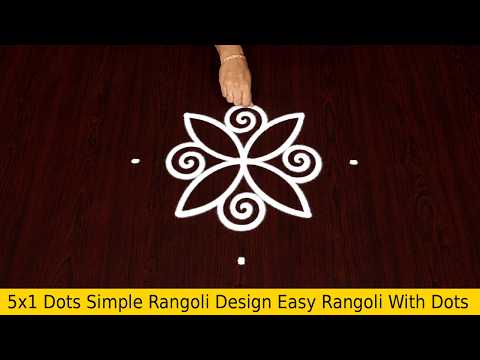 5×1 Dots Simple Rangoli Design Easy Rangoli With Dots