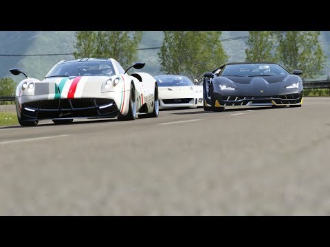 Ford GT90 vs Pagani Huayra vs Lamborghini Centenario at Highlands