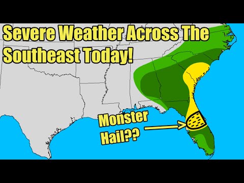 Storms to Bring Monster Hail to Florida; Wind and an Isolated Tornado To the Southeast on Wednesday