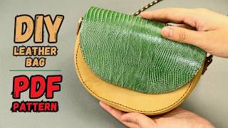 🔴How to Make a Leather Crossbody Bag | Step-by-Step Tutorial | PDF Pattern | Free Tips for Beginners