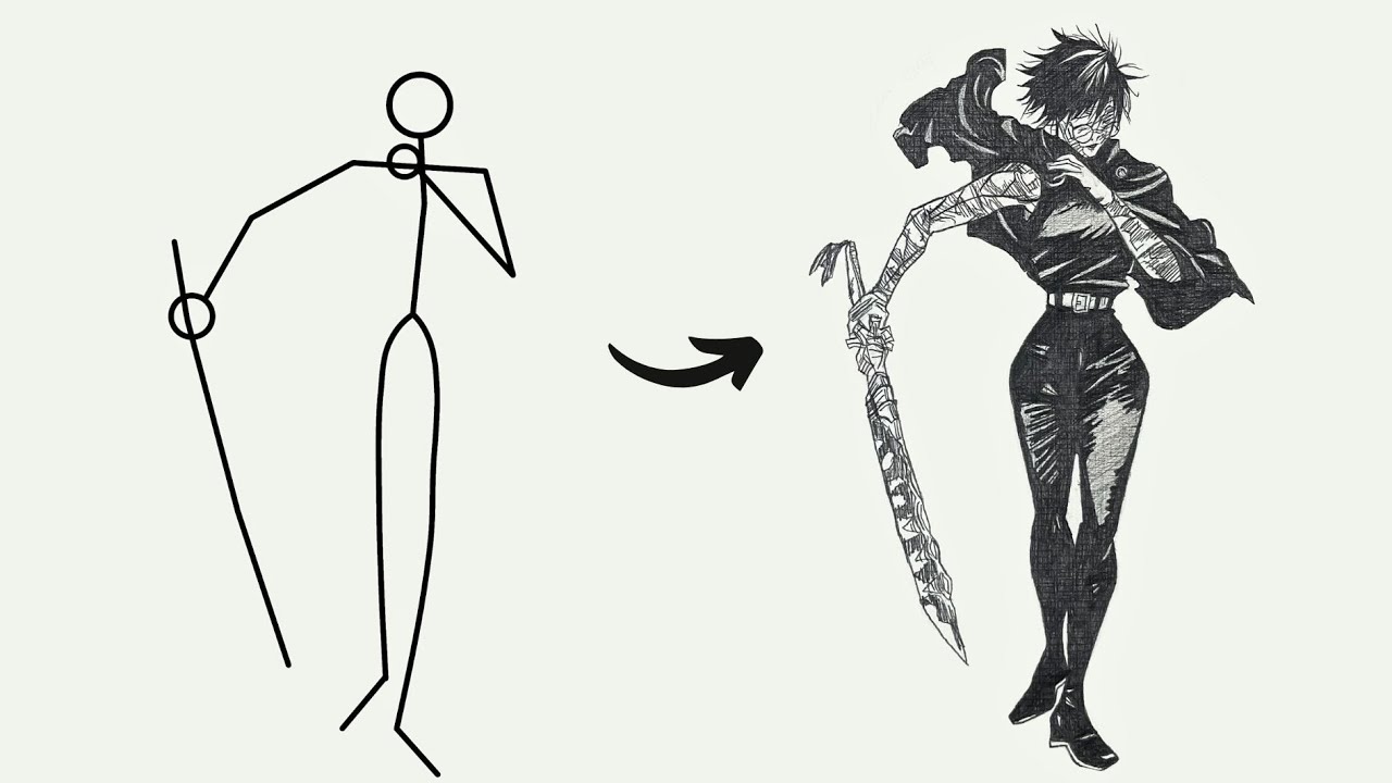 How to Draw Maki Zenin Full Body | Easy Step by Step | Jujutsu Kaisen 3