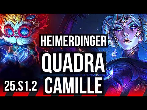 HEIMERDINGER vs CAMILLE (TOP) | Quadra, 9 solo kills, 15/4/7 | NA Master | 25.S1.2