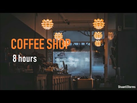 Rainy Day at the Coffee Shop Ambiance - 8 Hours of Rain, background chatter and Jazz Music