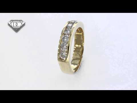 Men's 0.75 CT. T.W. Channel Set Diamond Wedding Band in 14K Yellow Gold.