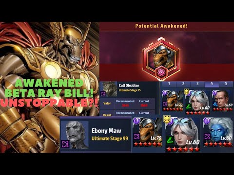 AWAKENED BETA RAY BILL vs CULL Stage 75 & EBONY 99?! [No CTP & No Deadpool] - Marvel Future Fight