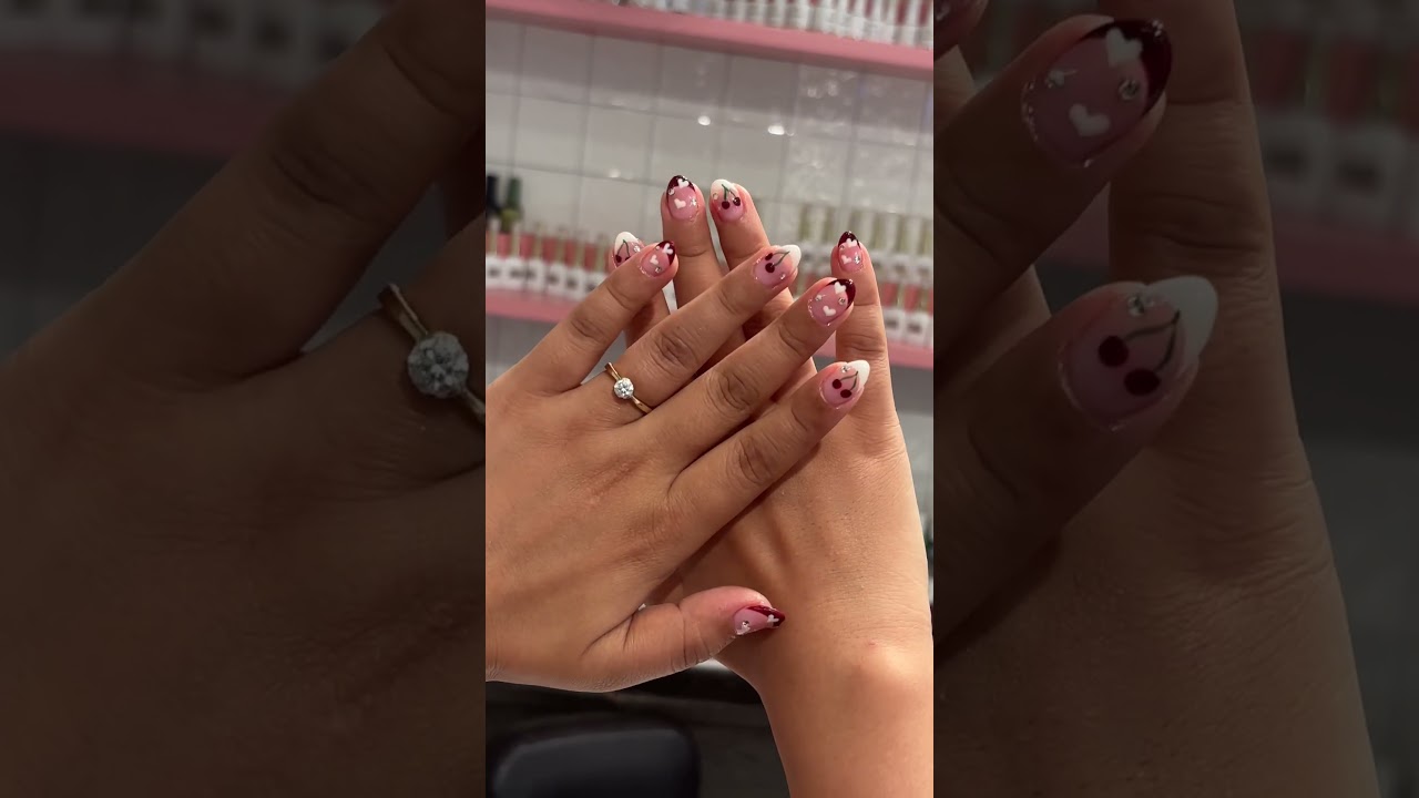 Cherry nail art for her  #nailart #nailinspo #charrynails #nailtech