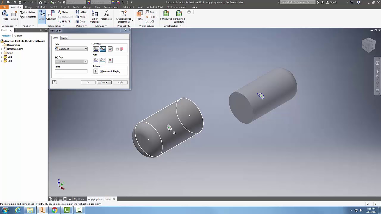 13 Applying Joints to the Assembly