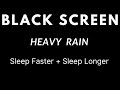 Heavy Rain on Road to Sleep Instantly for 10 Hrs with Black Screen | Beat Insomnia, Relax, Study