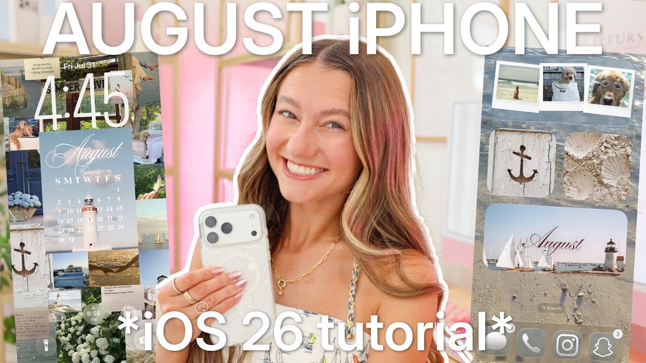 customizing my iPhone for SUMMER! ⛵️ *iOS 26 * cutest coastal aesthetic August refresh!!