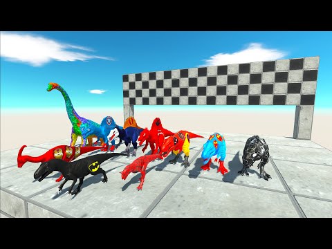 3X STAIR SUPER SPEED RACE DINOSAURS SUPERHEROS - TO GET A TOP 1 - Animal Revolt Battle Simulator