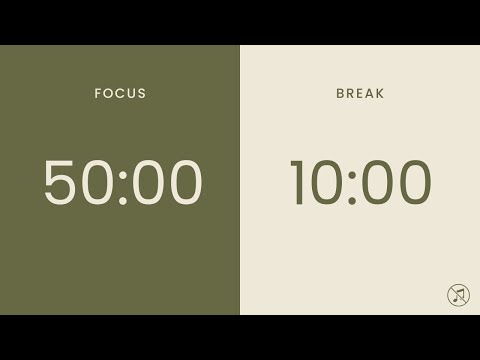 50/10 Pomodoro Timer | 3 x 50 min | Focus | Study | Reflection | Productivity