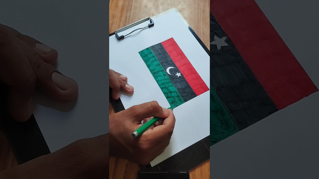 Libya Flag 🇱🇾 #fazart #shorts