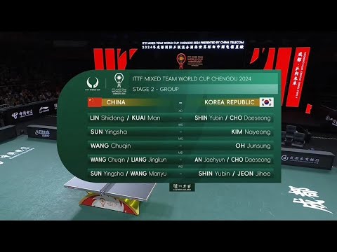 Kuaiman - Team China vs Korea | Part 1 | Group stage | Day 5 - ITTF Mixed Team World Cup Chengdu