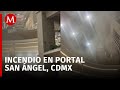 Reportan incendio en Portal San Ángel debido a falla eléctrica; desalojan a más de 800 personas