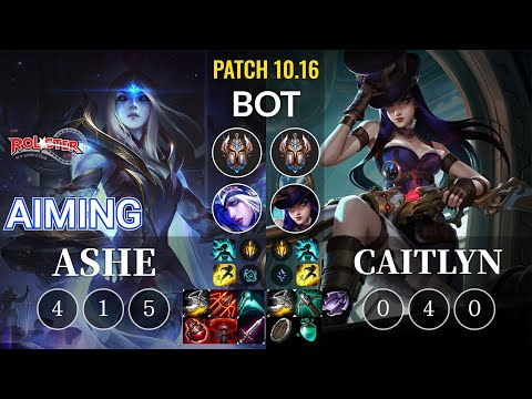 KT Aiming Ashe vs Caitlyn Bot - KR Patch 10.16