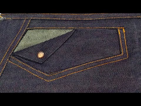 How to make designer welt pocket in jeans pant Video