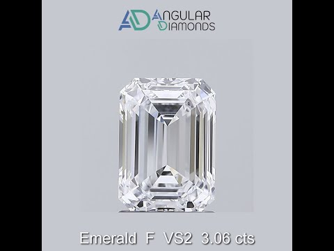 IM10378 Emerald F VS2 3.06 carat IGI CVD HPHT Lab Grown Created Diamonds -- Angular Diamonds