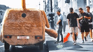 РЕАКЦИЯ НА ПИСАЮЩИЙ СОБАКОМОБИЛЬ ПРАНК / ПЕРВЫЙ ШТРАФ ОТ ПОЛИЦИИ / Колхозный тюнинг авто / PRITULA