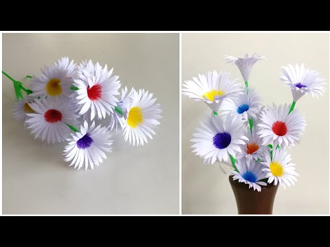 Beautiful Flowers Making With Paper | DIY | Paper Flowers Making | Home Decor | Paper Craft