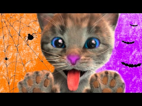 LITTLE KITTEN HALLOWEEN GAME - KITTY EATS HALLOWEEN TREATS & FOOD - KITTEN REACTIONS CUTE ADVENTURE