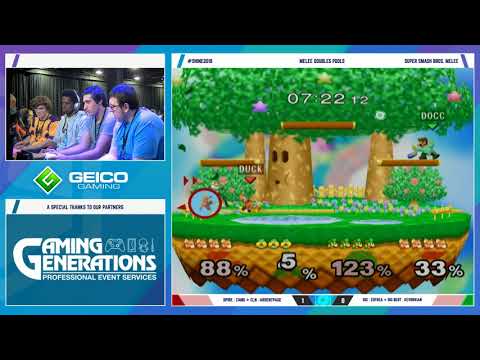 Shine 2018 SSBM - CLN | AbsentPage & Spire | Zamu Vs. Kevorkian & Zofrea - Smash Melee Doubles Pools
