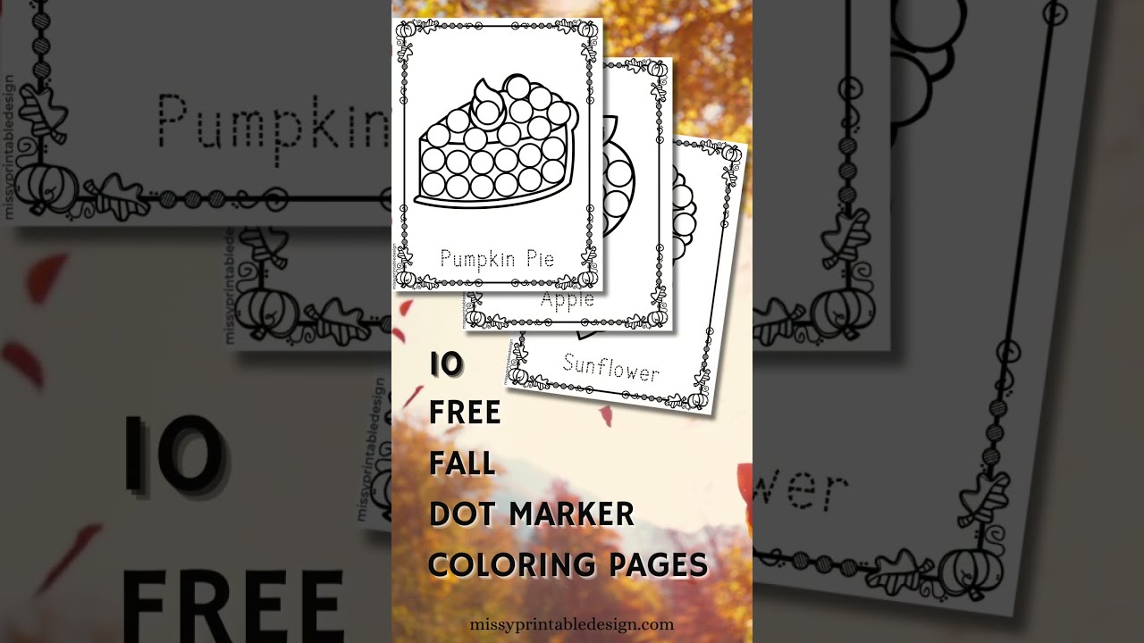 Free Printables Fall Dot Marker Coloring Pages