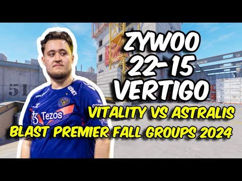 CS2 POV Vitality ZywOo (22/15) vs Astralis (Vertigo) BLAST Premier Fall Groups 2024