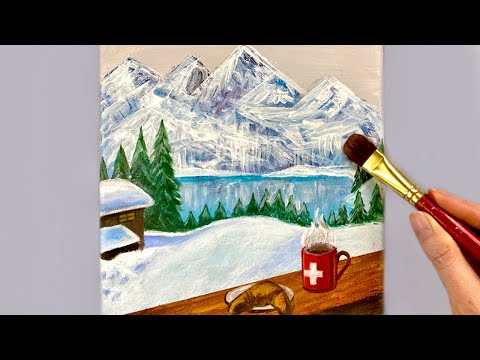 365 days challenge-day82/ Switzerland/ Acrylic STEP by STEP for Beginners