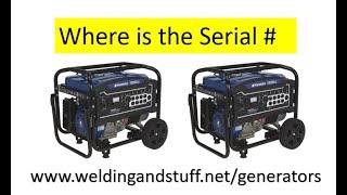 Generator Powerhorse 11,000 Watts Serial Number Location