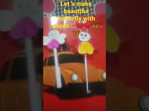 #Making beautiful butterfly with paper #..#sadiqa  banu status # #art craft. .