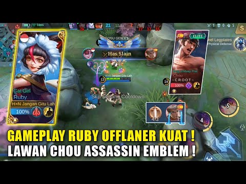 Ruby Build Damage Lifesteal Kencang! Lawan Chou Assassin Emblem, Gameplay Ruby Offlaner Kuat!