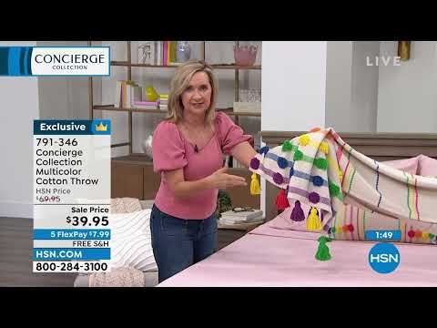 Concierge Collection Multicolor Cotton Throw