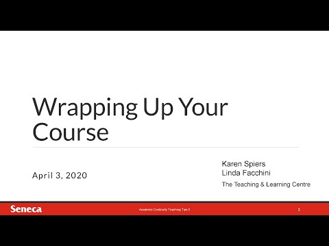 Friday Webinar 3: Wrapping Up Your Course