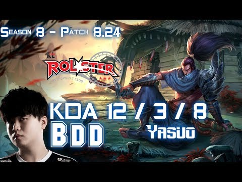 KT BDD YASUO vs GANGPLANK Mid - Patch 8.24 KR Ranked