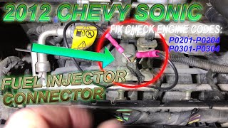 How To Replace Fuel Injector Connector - 2012 Chevy Sonic - Injector Circuit Open & Cylinder Misfire