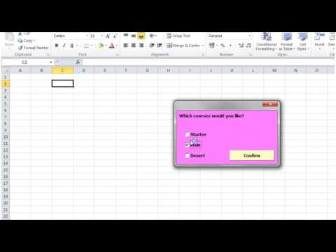 Excel 2010 VBA Tutorial 46   Userforms   Check Box