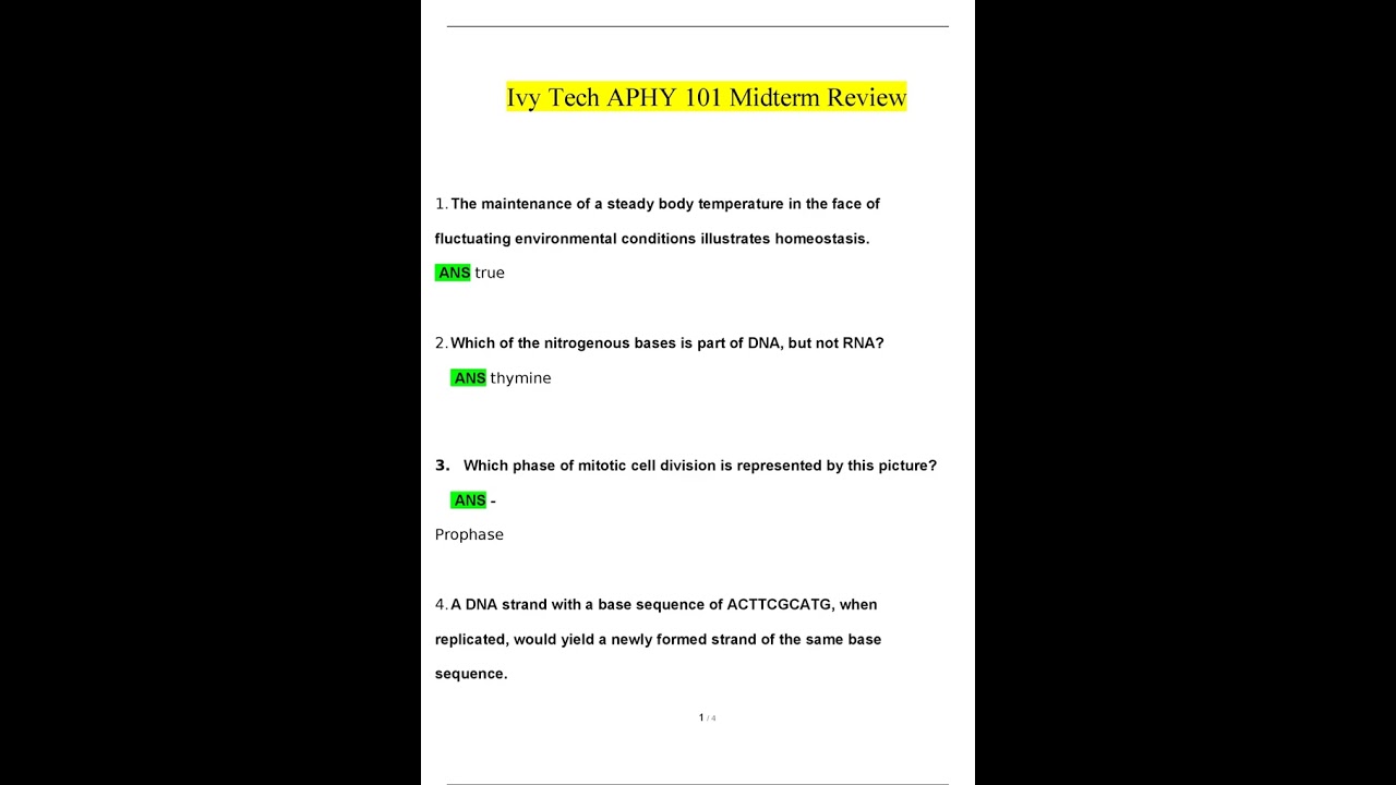 APHY 101 Midterm Exam Review Questions and Answers 2024   2025  100% Verified Answers