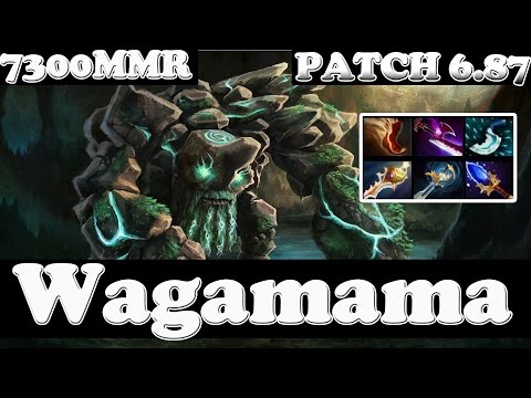 Dota 2 - Patch 6.87 - Wagamama 7300MMR Plays Tiny WITH ECHO SABRE AND DIVINE RAPIER