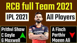 Royal Challengers Bangalore 2021 Squad and Full Team - RCB IPL 2021