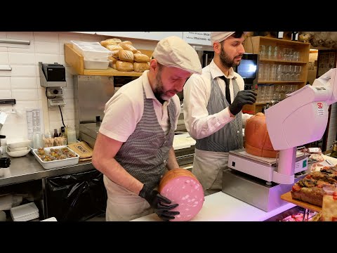 Mortadella in Bologna, Italy. Bologna: a paradise for mortadella lovers!