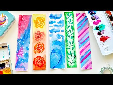 DIY Watercolor Bookmarks Ideas - Easy Painting 5-min Crafts Tutorial