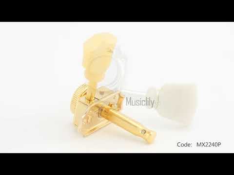 Musiclily Pro R15T 3R3L 14:1 Vintage Locking Machine Heads Tuners Tuning Peg Keystone Button 360show